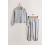 Next Pigiama a manica lunga con Bottone passante e gamba a palloncino in modal/cotone large Grigio