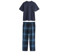 NEXT Uomini Set Pigiama in Jersey a Maniche Corte Controllo Blu Navy XXL