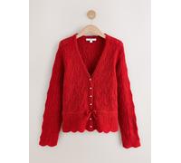 Next Pointelle Tie Waist Knitted Cardigan with Wool xlarge rosso
