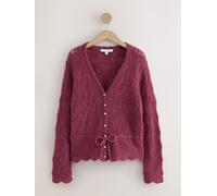 Next Pointelle Tie Waist Knitted Cardigan with Wool xxlarge rosa