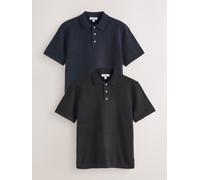 Next Polo a maniche corte in maglia 2 confezione large Nero