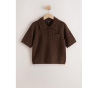 Next Polo a maniche corte in maglia di lana small Marrone