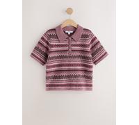 Next Polo a maniche corte in maglia di lana xlarge rosa