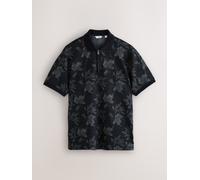 Next Polo con zip a fantasia elegante per feste large Nero