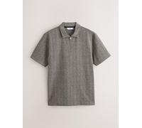 Next Polo con zip a spina di pesce Heritage large Marrone