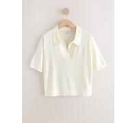 Next Polo in maglia morbida al tatto e ricca di cotone large crema