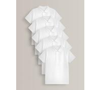 Next Polo scolastiche a maniche corte in cotone, confezione da 5 (3-16anni) 116122cm Bianco
