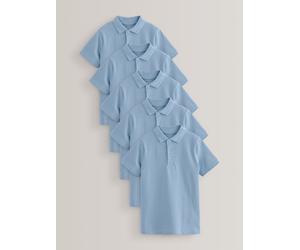 Next Polo scolastiche a maniche corte in cotone, confezione da 5 (3-16anni) 128134cm blu