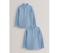 Next Polo scolastiche a maniche lunghe, confezione da 2 (3-16anni) 110116cm blu