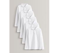 Next Polo scolastiche a maniche lunghe, confezione da 5 (3-16anni) 158164cm Bianco