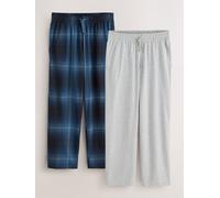 Next Pure Cotton Check Jersey Pyjama Bottoms 2 Pack large blu