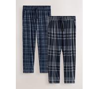 Next Pure Cotton Check Jersey Pyjama Bottoms 2 Pack Nero