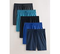 Next Pure Cotton Jersey Pyjama Shorts 5 Pack large blu
