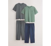 Next Pure Cotton Jersey Pyjamas Set 2 Pack xlarge Grigio