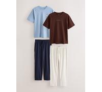 Next Pure Cotton Jersey Pyjamas Set 2 Pack xsmall Grigio