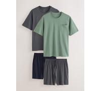 Next Pure Cotton Jersey Short Pyjamas Set 2 Pack Grigio