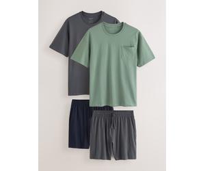 Next Pure Cotton Jersey Short Pyjamas Set 2 Pack xsmall Grigio