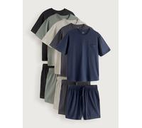 Next Pure Cotton Jersey Short Sleeve Pyjamas Set 5 Pack large blu