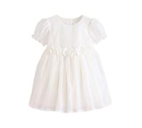 NEXT Ragazza Abito con Stampa Floreale da Ragazza Bianco 4 Anni-5 Anni