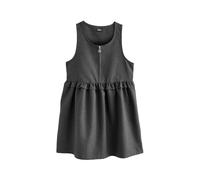 NEXT Ragazza Abito Scamiciato per la Scuola con Volant in Vita e Zip sul Davanti Grigio 11 Anni