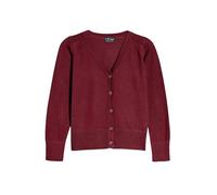 NEXT Ragazza Cardigan con Scollo a V per la Scuola in Misto Cotone Rosso Borgogna 9 Anni