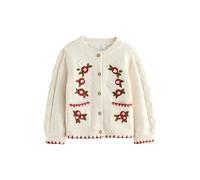 NEXT Ragazza Cardigan con Stampa Floreale Ecru 3 Anni