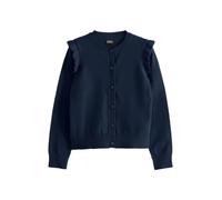 NEXT Ragazza Cardigan per la Scuola in Misto Cotone con Volant sulle Spalle | Bambino, Questo modello a scollo rotondo si caratterizza per il dettaglio a volant sulle spalle