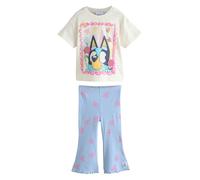 NEXT Ragazza Completo Bluey con T-shirt e pantaloni a zampa Blue/Ecru 5 Anni