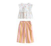 NEXT Ragazza Completo blusa e pantaloni Peach Pink Embroidered