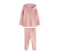 NEXT Ragazza Completo con cardigan a coste con cappuccio e leggings Light Pink 18 Mesi-24 Mesi
