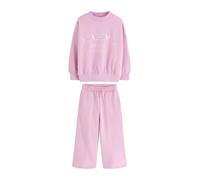 NEXT Ragazza Completo con felpa e pantaloni da jogging con gamba larga Pink Slogan 8 Anni