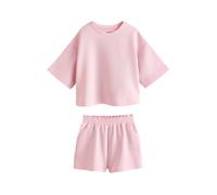 NEXT Ragazza Completo maglietta e shorts morbidissimi Light Pink