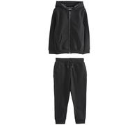 Next Ragazza Completo sportivo per la scuola con felpa con cappuccio e zip integrale e pantaloni da jogging Nero 10 Anni