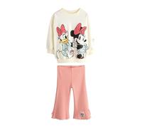 NEXT Ragazza Completo Top a Manica Lunga e Pantaloni Svasati con Minnie e Paperina Ecru White 4 Anni