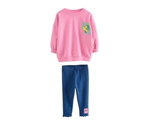 NEXT Ragazza Completo top a maniche lunghe e leggings con Ariel La Sirenetta Rosa 2 Anni-3 Anni