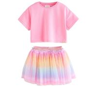 NEXT Ragazza Completo top e gonna con tutù Rainbow/Pink 2 Anni-3 Anni