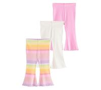 NEXT Ragazza Confezione 3 Leggings Svasati a Coste Rainbow 12 Mesi