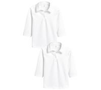 NEXT Ragazza Confezione da 2 Bluse con Maniche a 3/4 per la Scuola in Jersey di Cotone Elasticizzato Bianco 9 Anni
