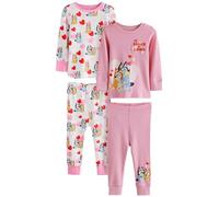 NEXT Ragazza Confezione da 2 Pigiami Comodi a Maniche Lunghe in 100% Cotone con Bluey Rosa 4 Anni-5 Anni