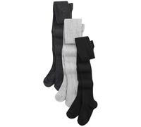 NEXT Ragazza Confezione da 3 collant a trecce in misto cotone Nero/Grigio 11 Anni-12 Anni