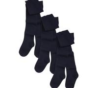 NEXT Ragazza Confezione da 3 collant per la scuola in misto cotone Blu marino 2 Anni-3 Anni