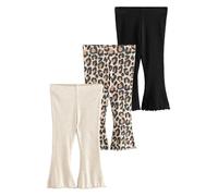 NEXT Ragazza Confezione da 3 Leggings Svasati Animal Neutral 12 Mesi-18 Mesi