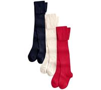 NEXT Ragazza Confezione da 3 paia di collant misto cotone Red Navy Blue and Cream 5 Anni-6 Anni