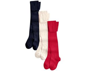 NEXT Ragazza Confezione da 3 paia di collant misto cotone Red Navy Blue and Cream 5 Anni-6 Anni