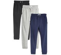 NEXT Ragazza Confezione da 3 Pantaloni da Jogging Regular in Morbido Jersey Blu Navy/Grigio/Nero 4 Anni