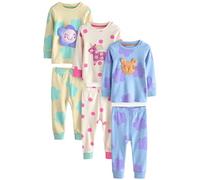 NEXT Ragazza Confezione da 3 Pigiami Comodi a Maniche Lunghe Pastel Cat/Unicorn/Flower 9 Mesi-12 Mesi