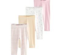 NEXT Ragazza Confezione da 4 Leggings Rosa/Bianco 2 Anni