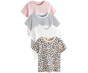NEXT Ragazza Confezione da 4 T-Shirt Rosa/Righe/Animali 5 Anni
