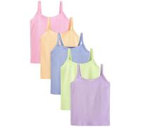 NEXT Ragazza Confezione da 5 Canotte Pastello a Coste Multi Pastello 5 Anni
