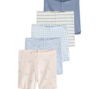 NEXT Ragazza Confezione da 5 Paia di Shorts a Coste Blu 3 Anni-4 Anni